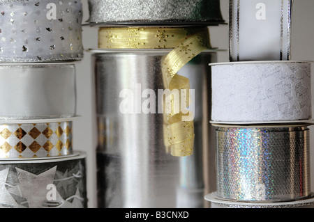Stacked ribbons, close-up Stock Photo