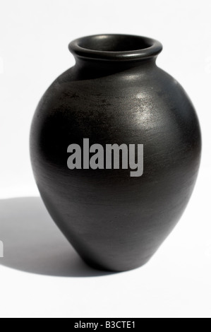 Black vase on a white background Stock Photo
