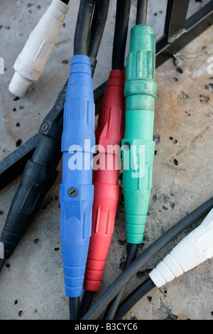 Television cable connectors Stock Photo
