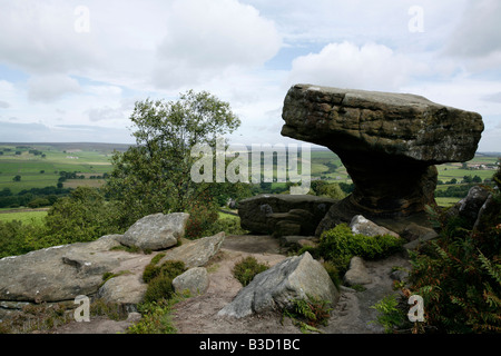 Brimham Rocks in Yorkshire. Stock Photo