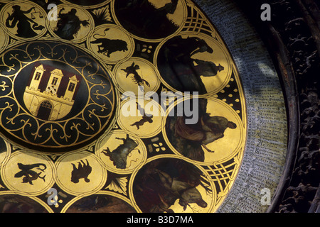 Famous astronomical clock by Josef Manes in Prague, Czech Republic Stock Photo