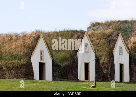 Turf houses at Glaumbaer folk museum, Iceland. Stock Photo