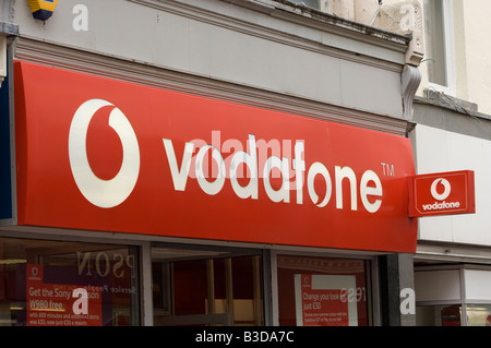 Vodafone shop frontage in Weymouth town centre in Dorset Stock Photo