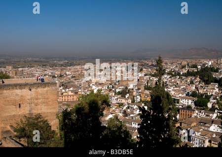View over Granada from Alhambra Granada Andalucia Spain Stock Photo