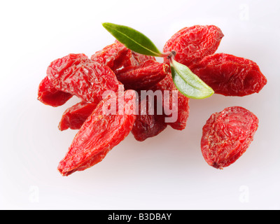 dried goji berry arrangement on a white background for cut out Stock Photo