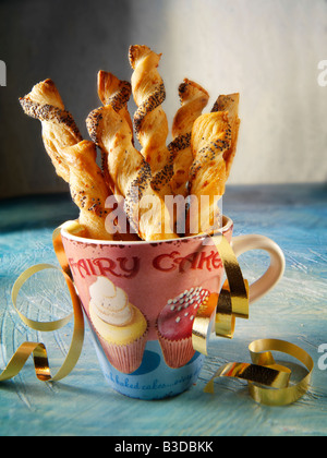 Grissini - cheese twists with poppy seed - cheese straws Stock Photo