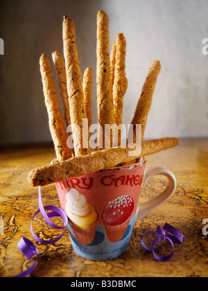 Grissini - Wholemeal organic breadsticks Stock Photo
