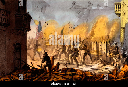 Third day of the siege of Monterrey during Mexican War Stock Photo