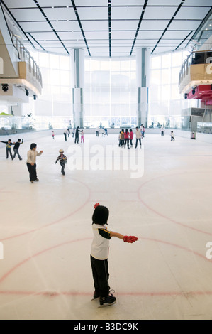 Skating rink at the Elements Shopping Mall in the Union Square Development in West Kowloon Hong Kong Stock Photo