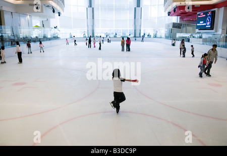 Skating rink at the Elements Shopping Mall in the Union Square Development in West Kowloon Hong Kong Stock Photo