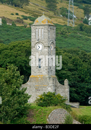 The Memorial Clock Tower above the River Helmsdale Sutherland.  BCY 0651 Stock Photo