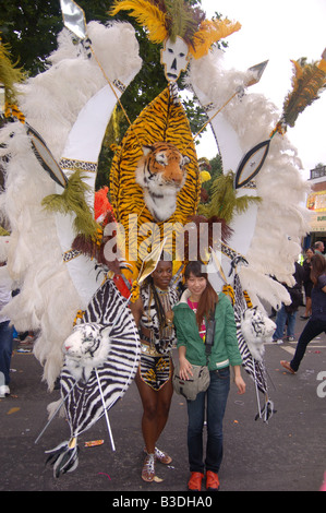 Performers at Notting hill Carnival August 2008, London, England, Uk Stock Photo