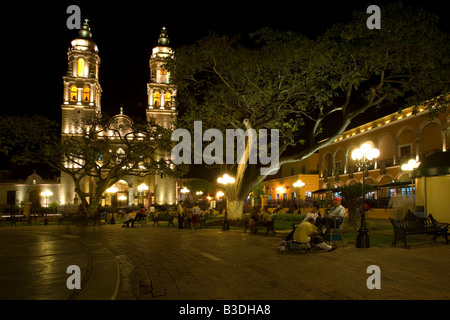 The Cathedral in San Francisco de Campeche Mexico Stock Photo