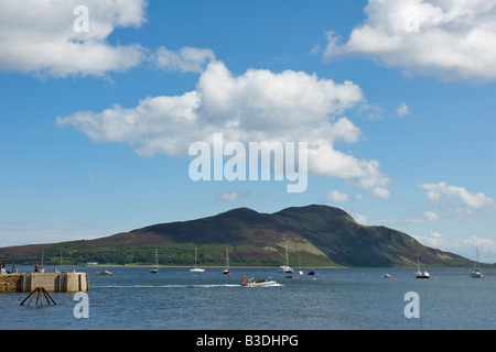 Holy Island seen from the port of Lamlash, isle of Arran, Strathclyde, Scotland Stock Photo