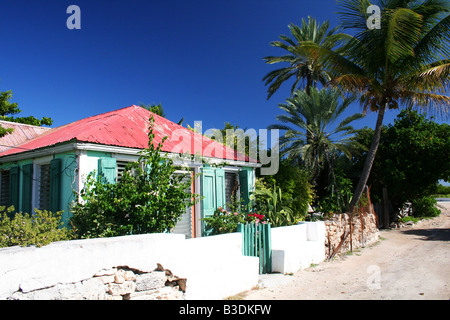 A typical colorful home in Grand Turk.