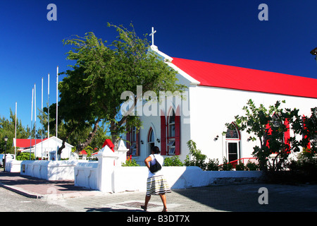 A historic colorful church on Front Street in Grand Turk, Turks and Caicos Islands