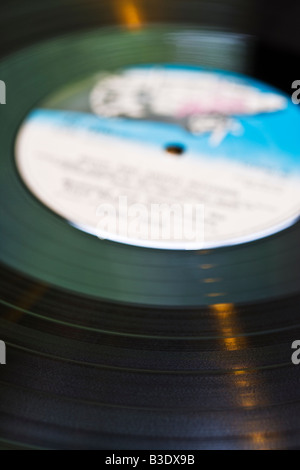 Close up of the grooves on a long playing record disk Stock Photo