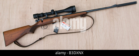 22 rifle 22 calibre caliber sporting rifle POSED BY MODEL FULL RELEASE Stock Photo