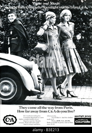 1975 Young Women's Magazine Advertisement for C & A Fashion Clothes . FOR EDITORIAL USE ONLY Stock Photo