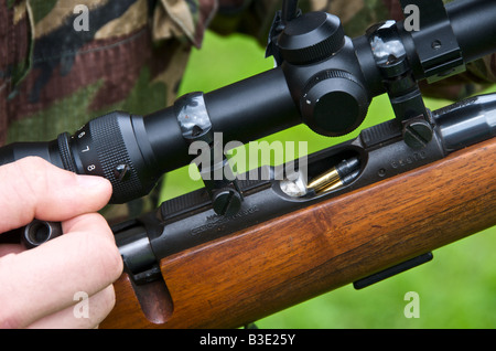 22 rifle 22 calibre caliber sporting rifle POSED BY MODEL FULL RELEASE Stock Photo