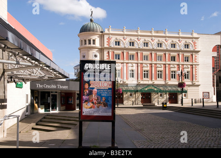 ^Crucible Theatre and the Lyceum Theatres in Tudor Square Sheffield 'South Yorkshire' 'Great Britain' Stock Photo