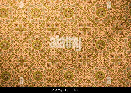 vintage wallpaper with rosettes - washed out colors Stock Photo