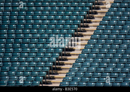Empty rows of seats at a stadium Stock Photo