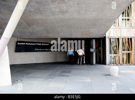 Public entrance to Scottish Parliament in Edinburgh Stock Photo