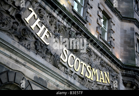 Sign on old offices of The Scotsman newspaper in Edinburgh Stock Photo