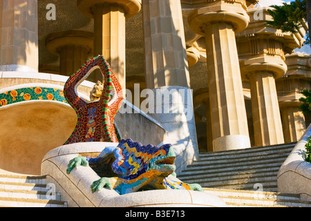 Park Guell Barcelona Catalonia Spain Stock Photo