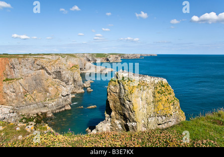 Stack Rocks, Pembrokeshire, Wales Stock Photo