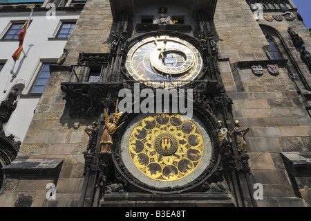 Prague Old Town Hall astronomical clock Stock Photo