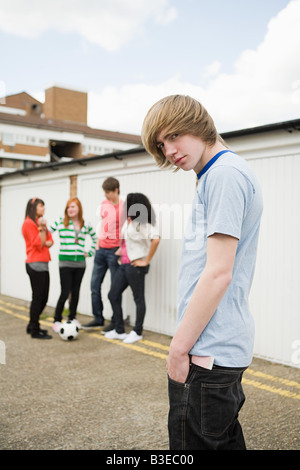A group of five 5 young adolescent british english welsh teen teenage ...