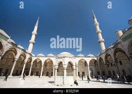 Courtyard of blue mosque istanbul Stock Photo