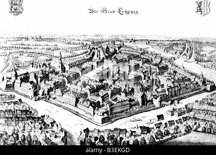 geography / travel, Germany, Leipzig, city views / cityscapes, Pleißenburg, engraving by Franz Hogenberg, circa 1650, Stock Photo