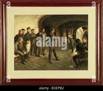 events, War of the Fifth Coalition 1809, Schillœs Revolt, 28.4. - 31.5.1809, captured officers, annunciation of the death sentence, print, 19th century,  Napoleonic Wars, 5th, French, Prussians, Prussia, Germany, Ferdinand von Schill, Schills, , Stock Photo