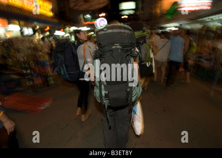 Bacpackers on Khao San Road, Bangkok, Thailand. Stock Photo