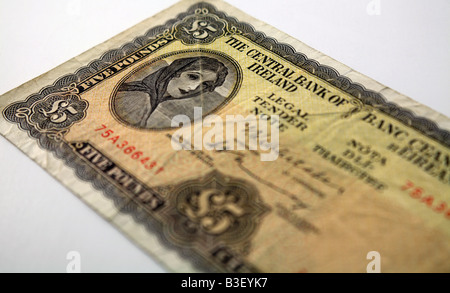 Irish 'Lady Lavery' Five Pound Note Stock Photo