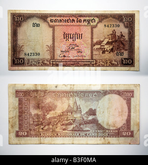 Currency Bank notes from Laos Kip Stock Photo