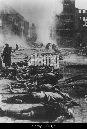 Dresden 1945 / Cremation of victims. Stock Photo