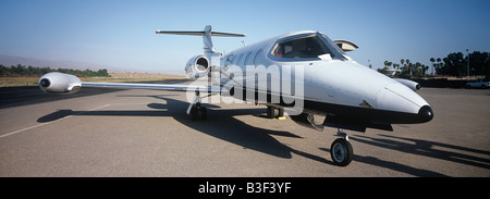 Private plane on runway Stock Photo