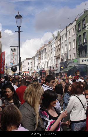 Portobello Road on the day of the Notting Hill Carnival August 2008 Stock Photo