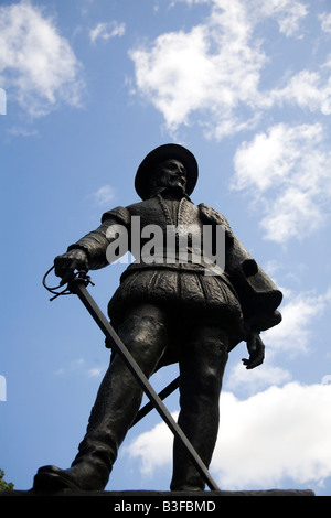 The statue of Sir Walter Raleigh in Greenwich, England. Stock Photo