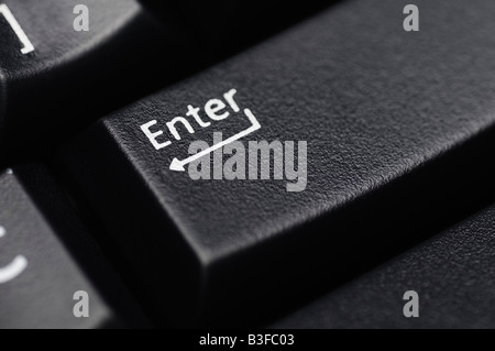 Computer Keyboard Close Up Showing the Enter Key Stock Photo