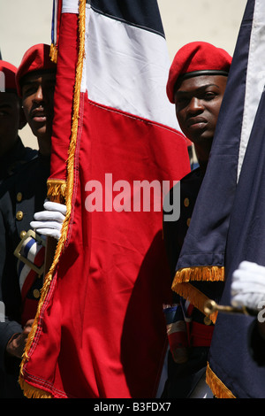 Presidential guard of honour during a parade on the Independence Day in Santo Domingo, Dominican Republic Stock Photo