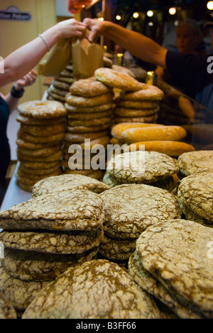 Bread stall at Turku indoor market hall in Turku Finland Europe Stock Photo
