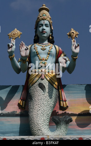 Statue at Hindu temple of Matsya avatar or fish incarnation is the ...