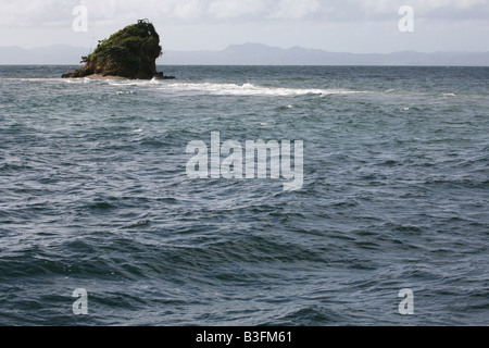 Lonely island in the Samana Bay near Santa Barbara de Samana, Dominican Republic Stock Photo