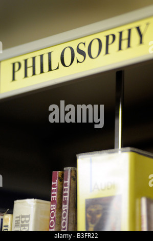 Royalty free photograph of Philosophy section in college library UK Stock Photo