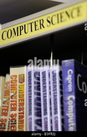 Royalty free photograph of computer science section in college library UK Stock Photo